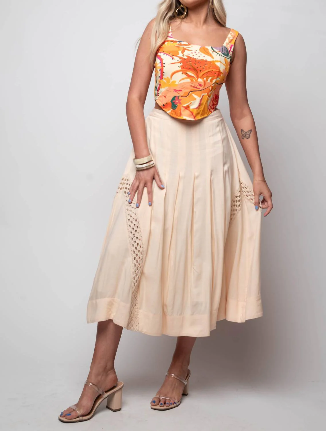 Adeena Crochet Skirt In Opal