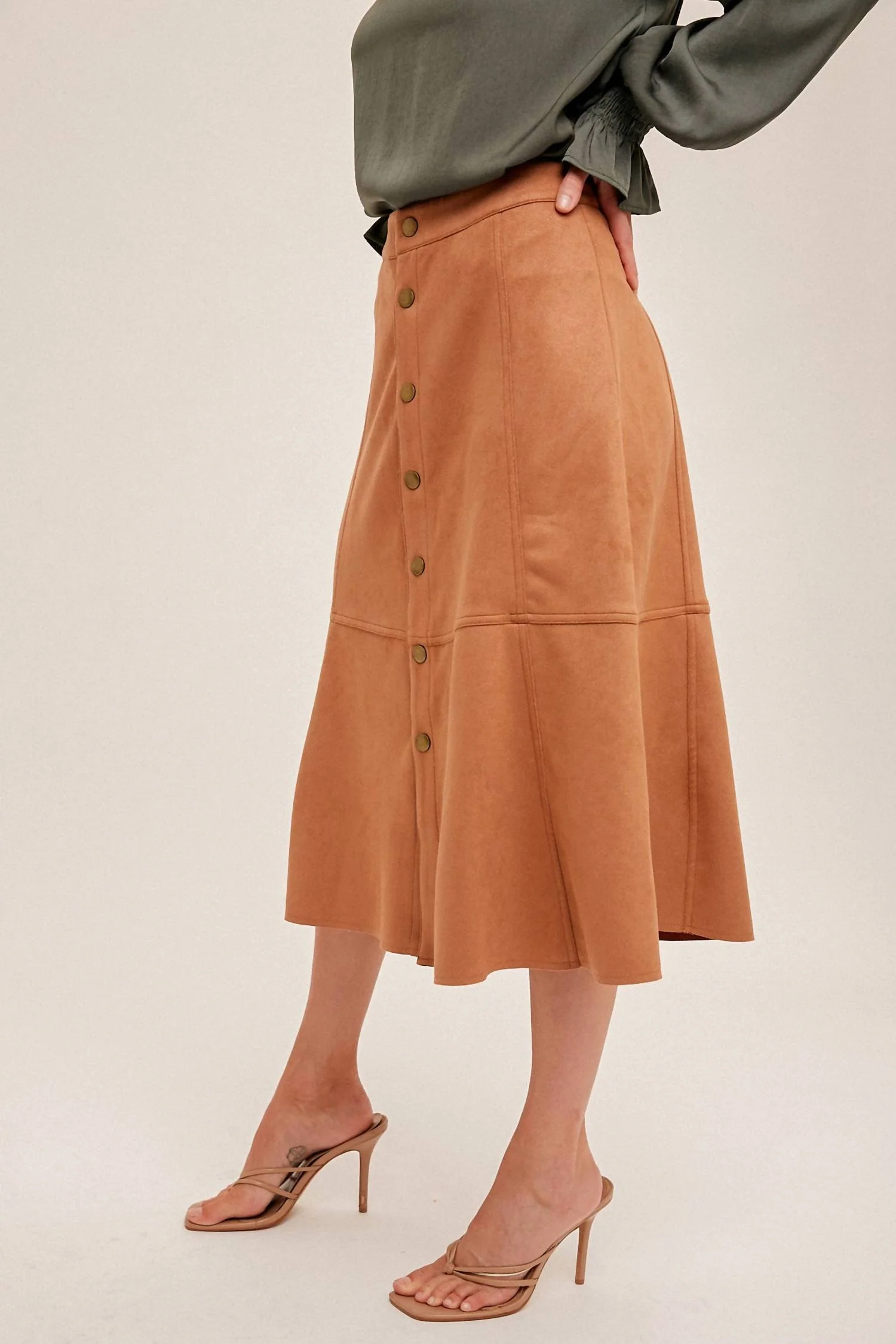 Victoria Suede Skirt In Cocoa