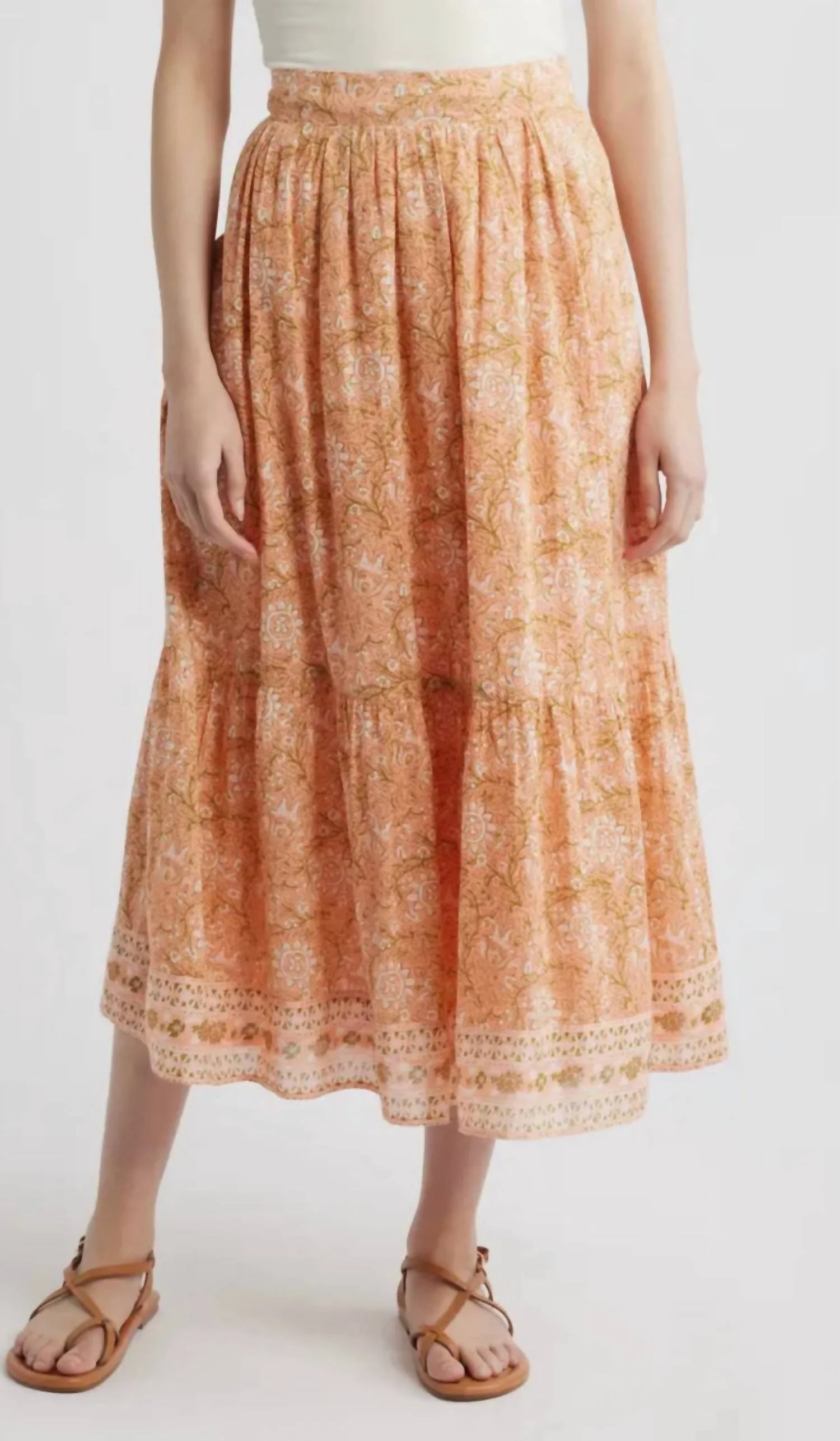 Charlene Ankle Skirt In Cecil Blush Print