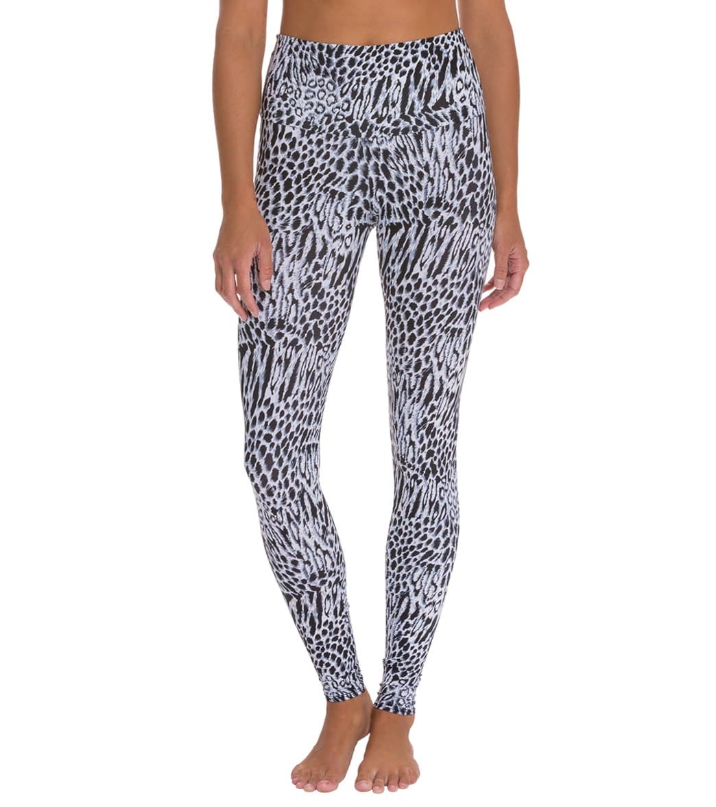 Onzie High Waisted Yoga Leggings White Tiger
