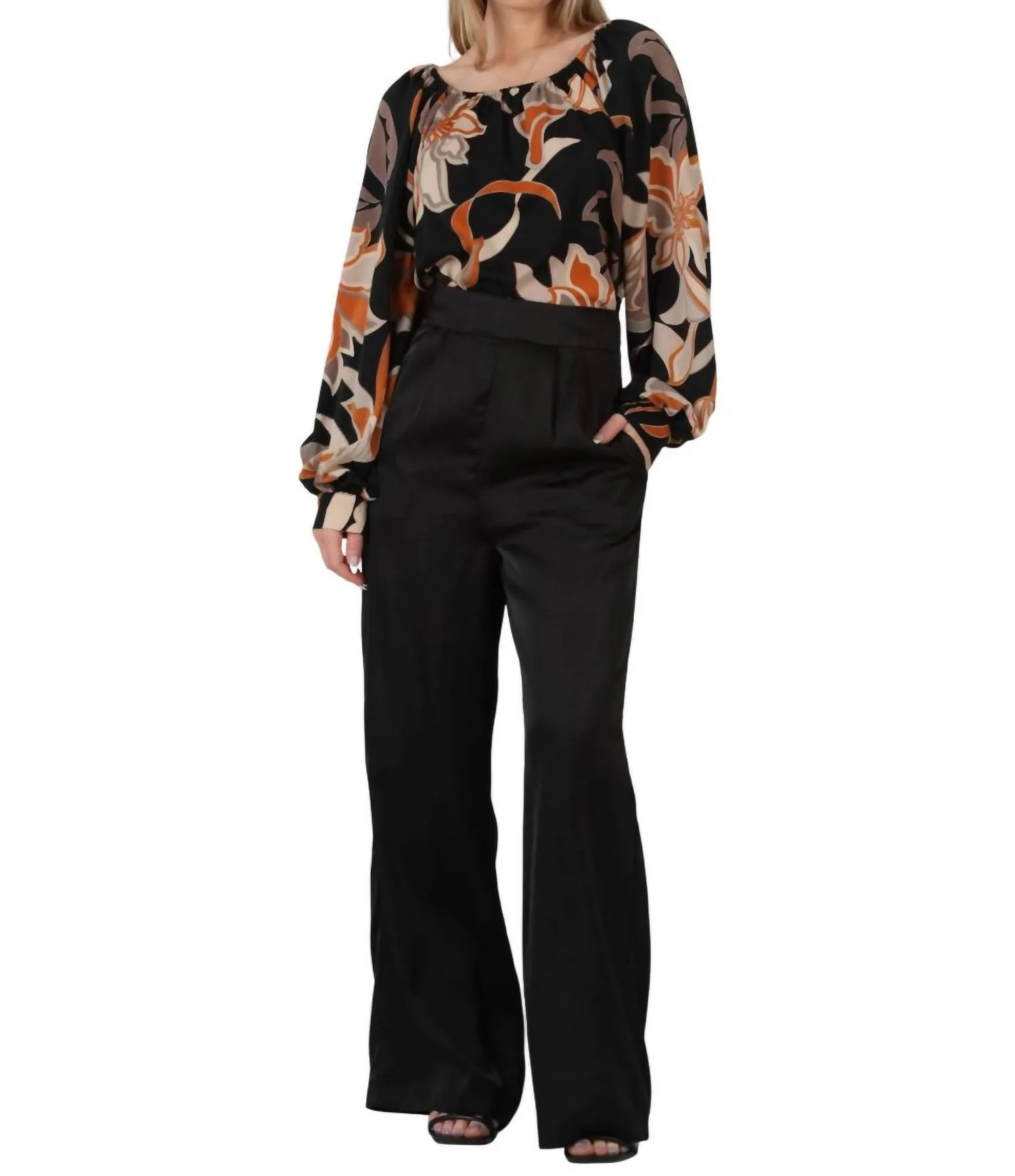 Satin Trousers In Black