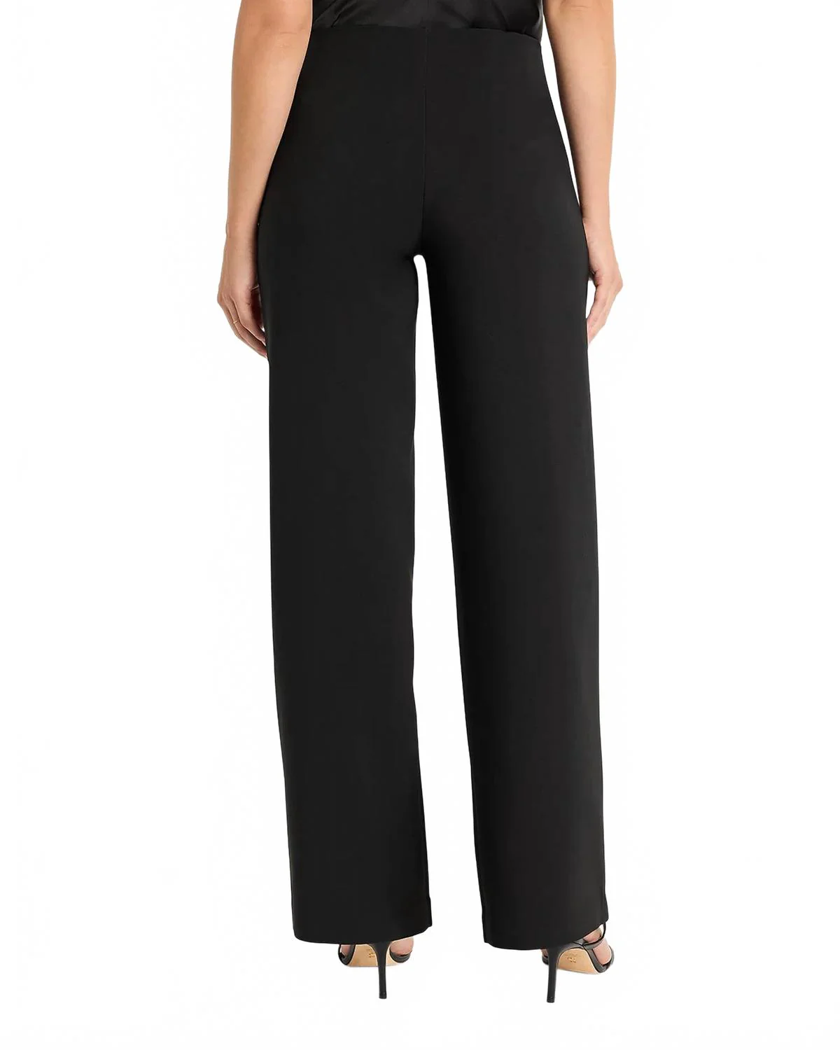 Stretch Suiting Lenox Wide Leg Pants In Black Onyx