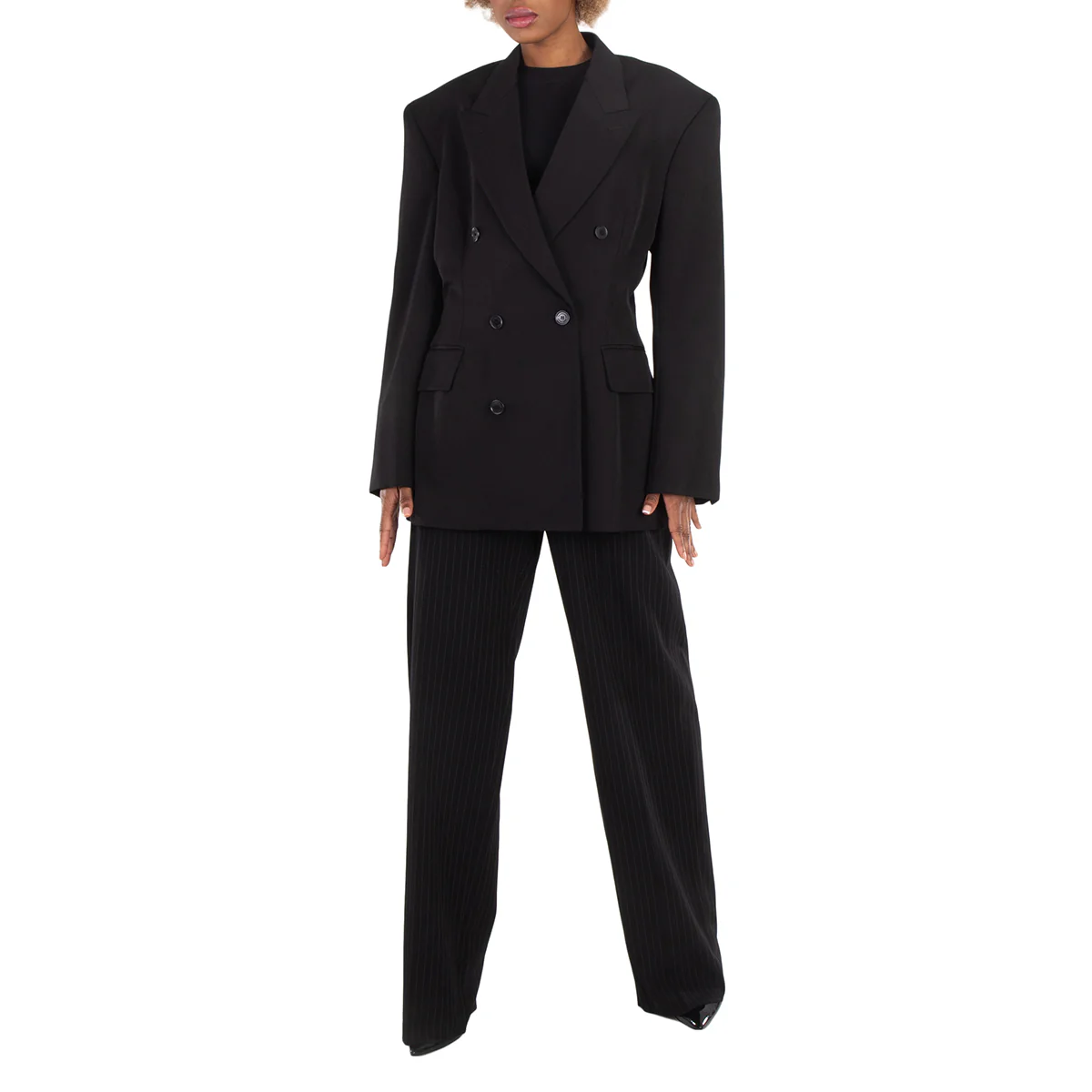 Balenciaga Double-Breasted Cinched Wool Blazer