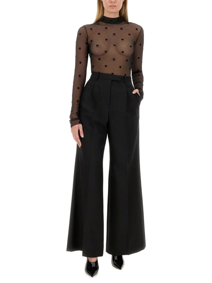 Tailored Black Pantsuit With Wide-Leg Trousers