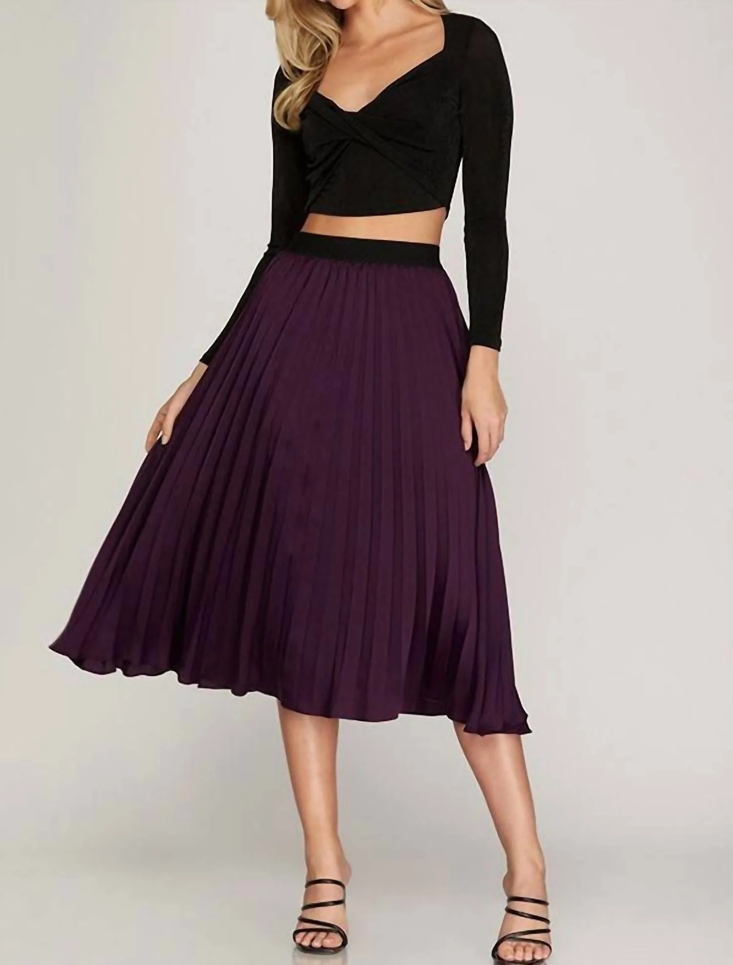 Adrinna Pleated Skirt In Plum