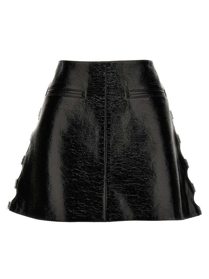 Vinyl Mini Skirt With Flared Silhouette