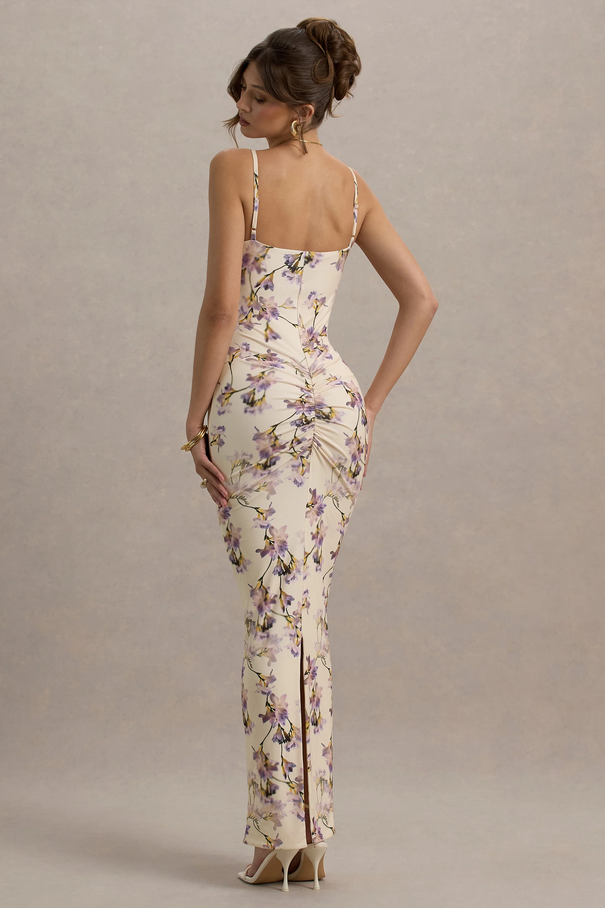 Luz | Lemon Floral Print Strappy Maxi Dress