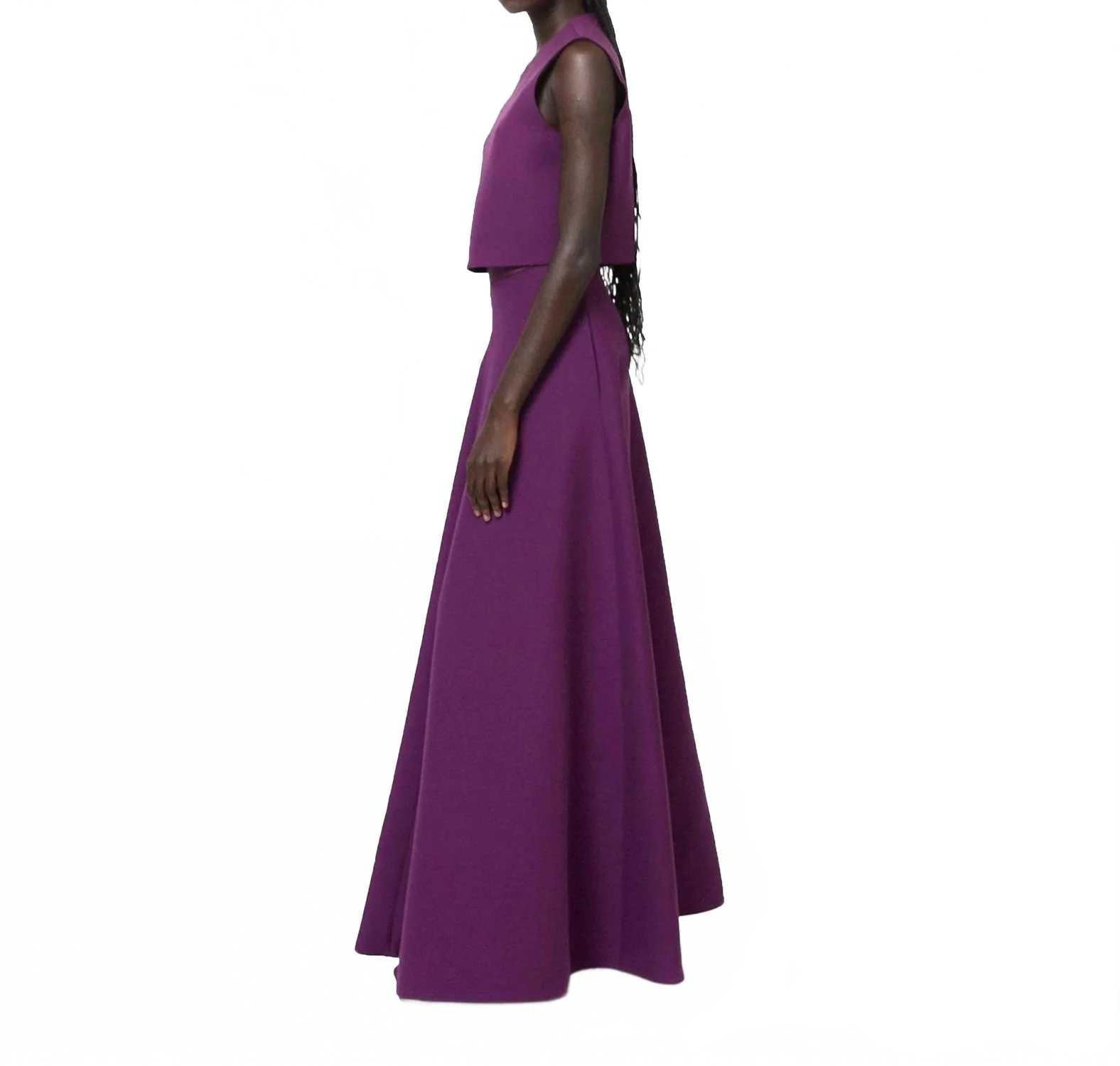 Women's Wool Silk Cady Skirt In Plum