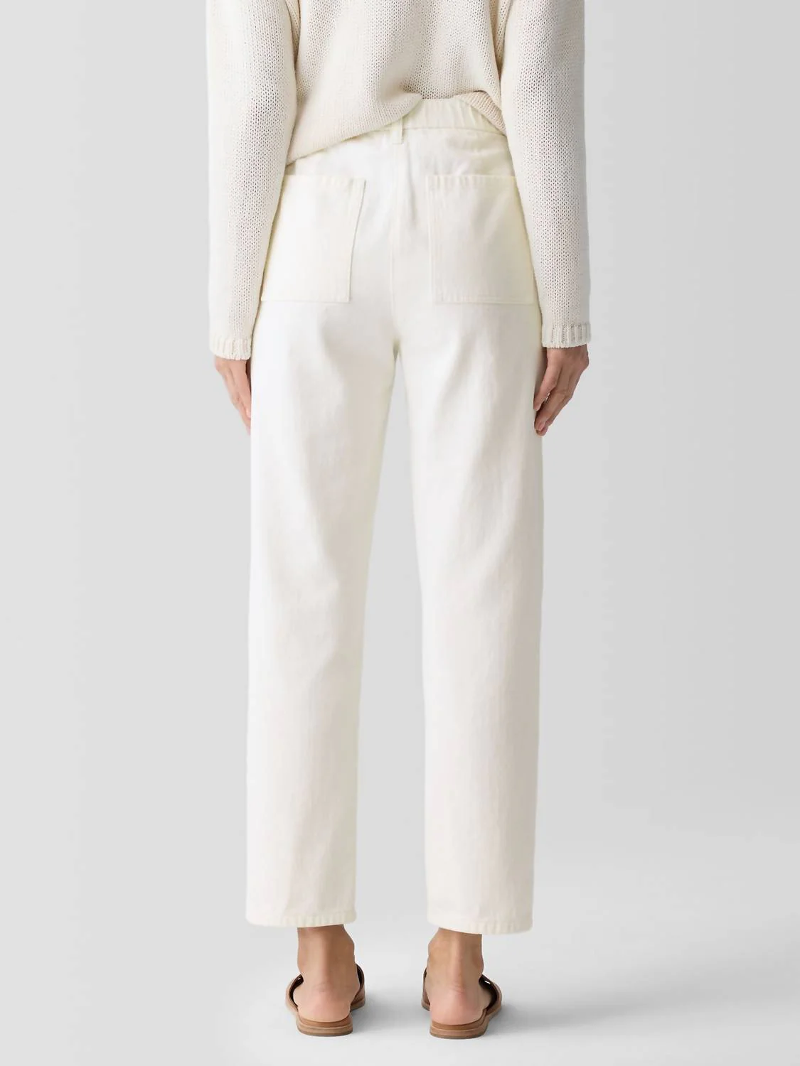 Undyed Utility Organic Cotton Tapered Pants In Natural