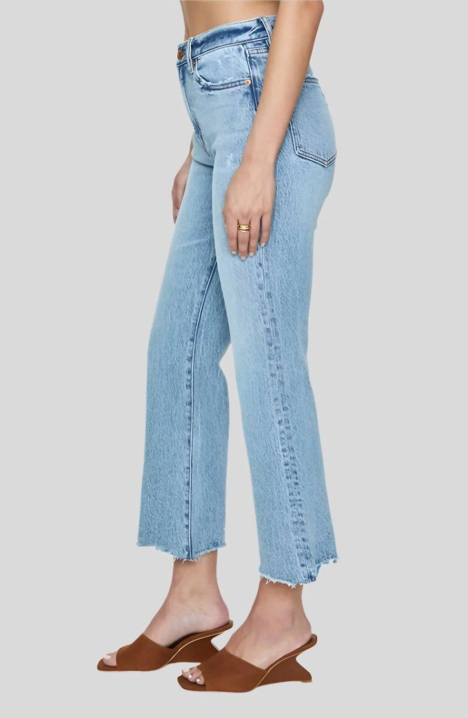 Ally Ankle Boot Jeans In Provence Vintage