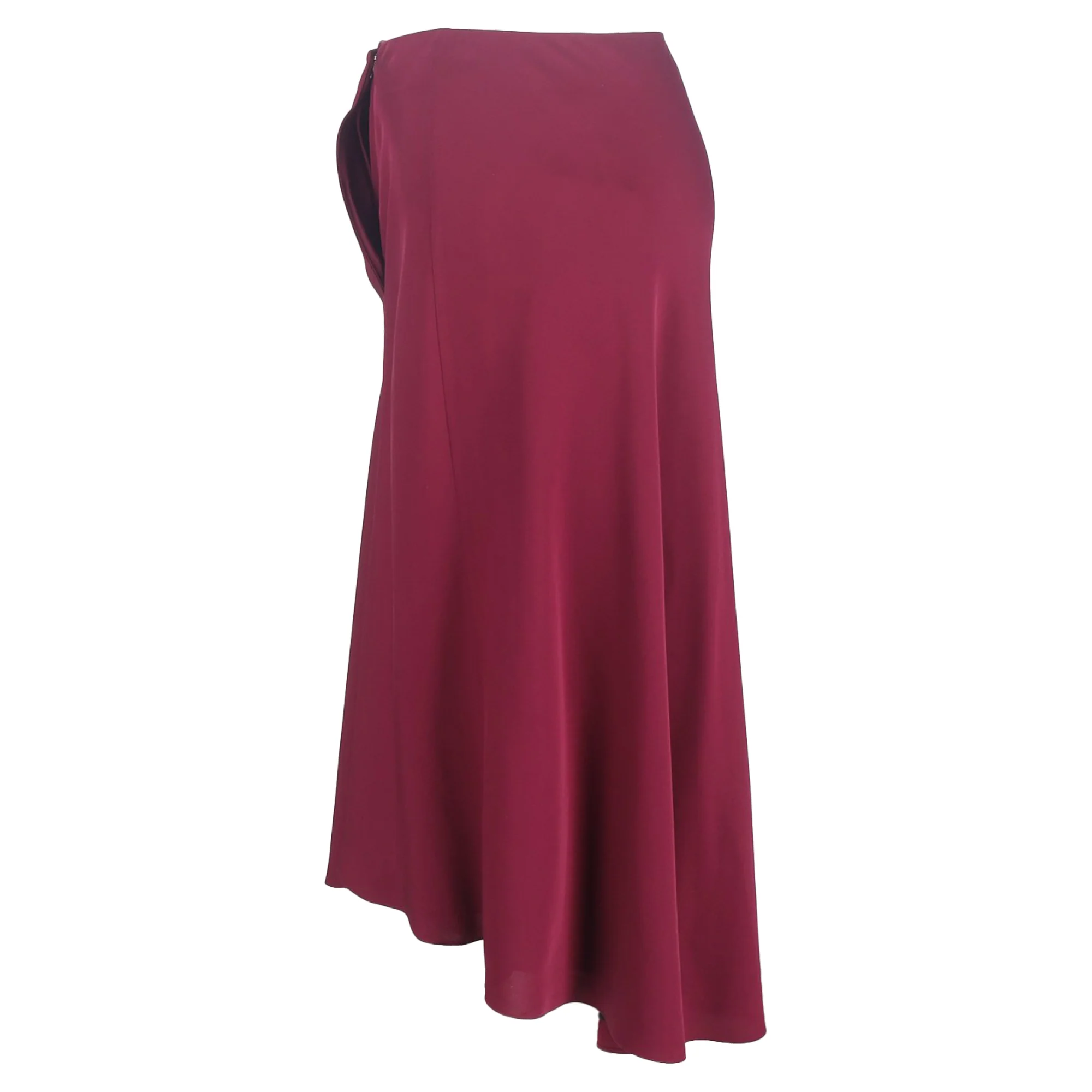 Theory Asymmetric-Hem Skirt in Burgundy Triacetate