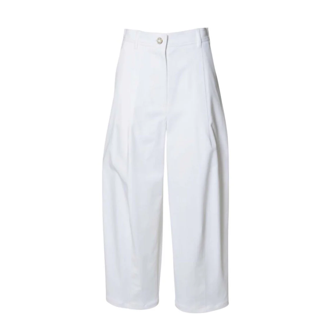 Mina Baggy Trousers In White Twill