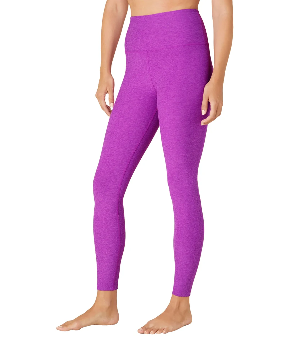 Beyond Yoga Spacedye High Waisted Caught In The Midi 7/8 Yoga Leggings Vivid Plum Heather