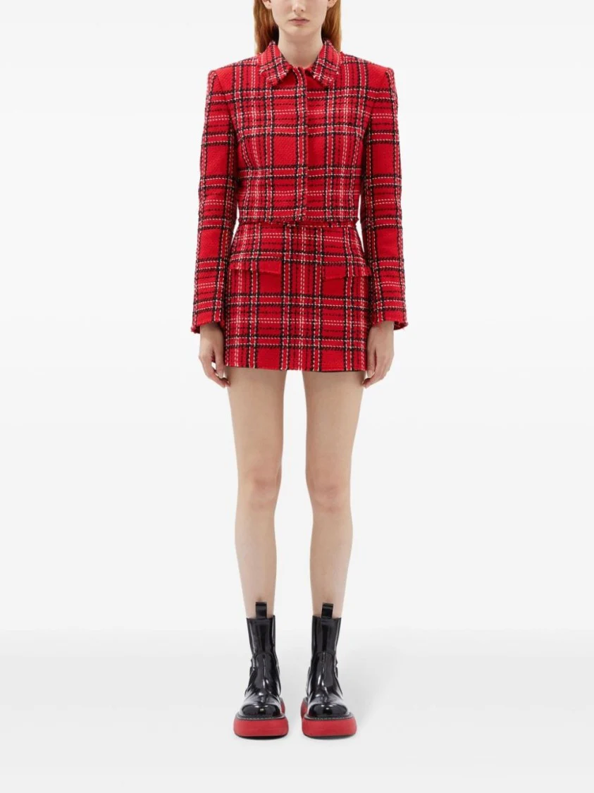 Red/Black Tartan Pattern Skirt