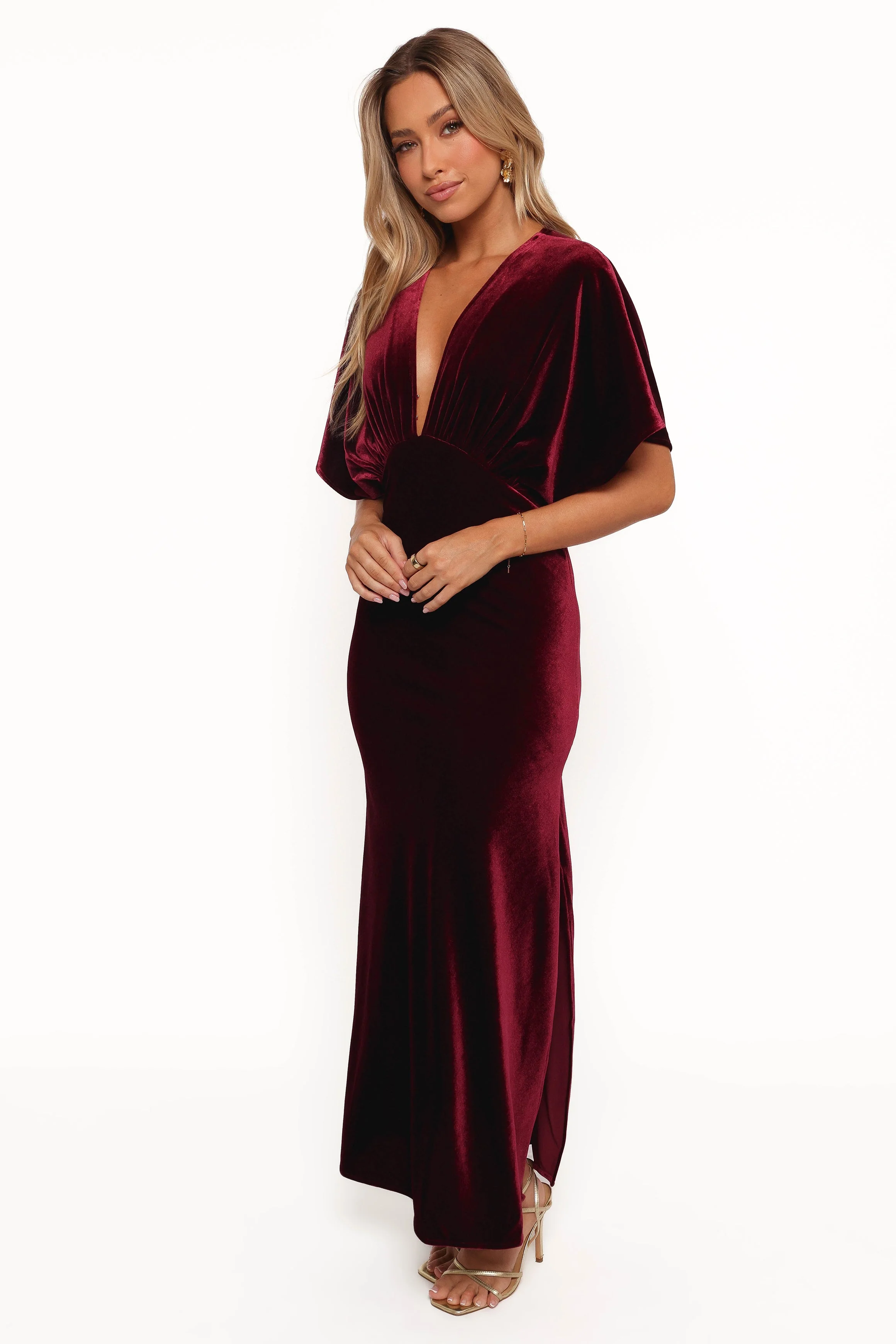 Ricki Velvet Maxi Dress - Wine