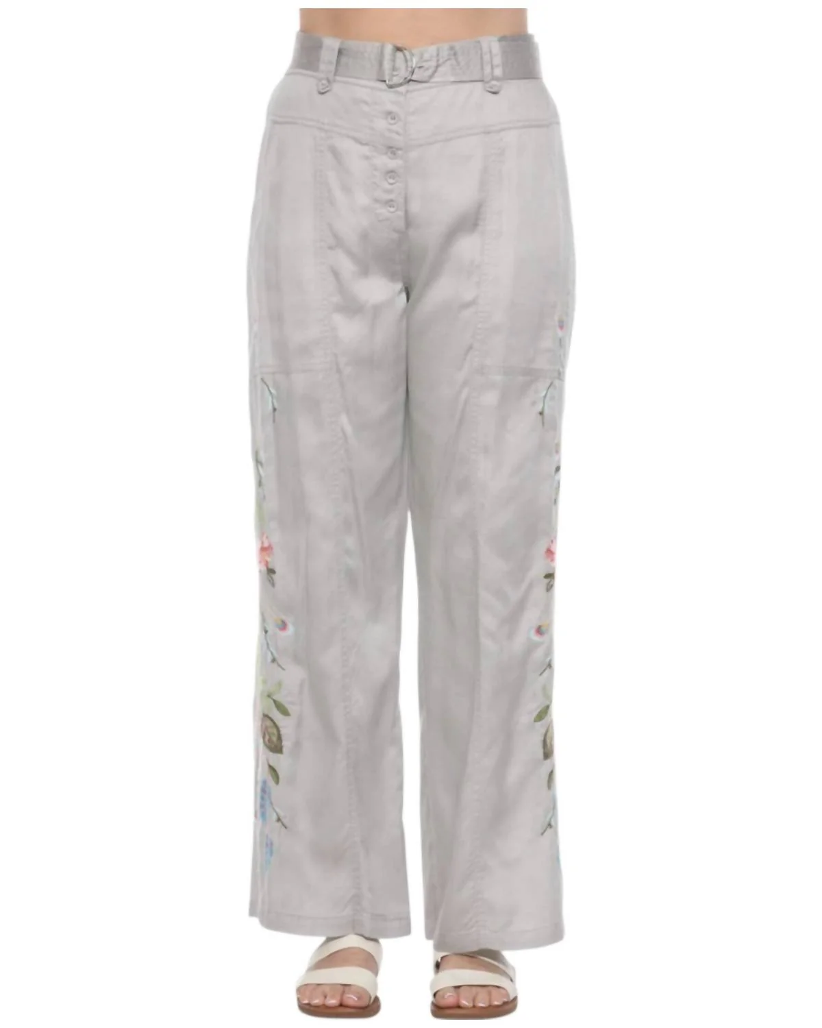 Emika Belted Wide Leg Pants In Sand