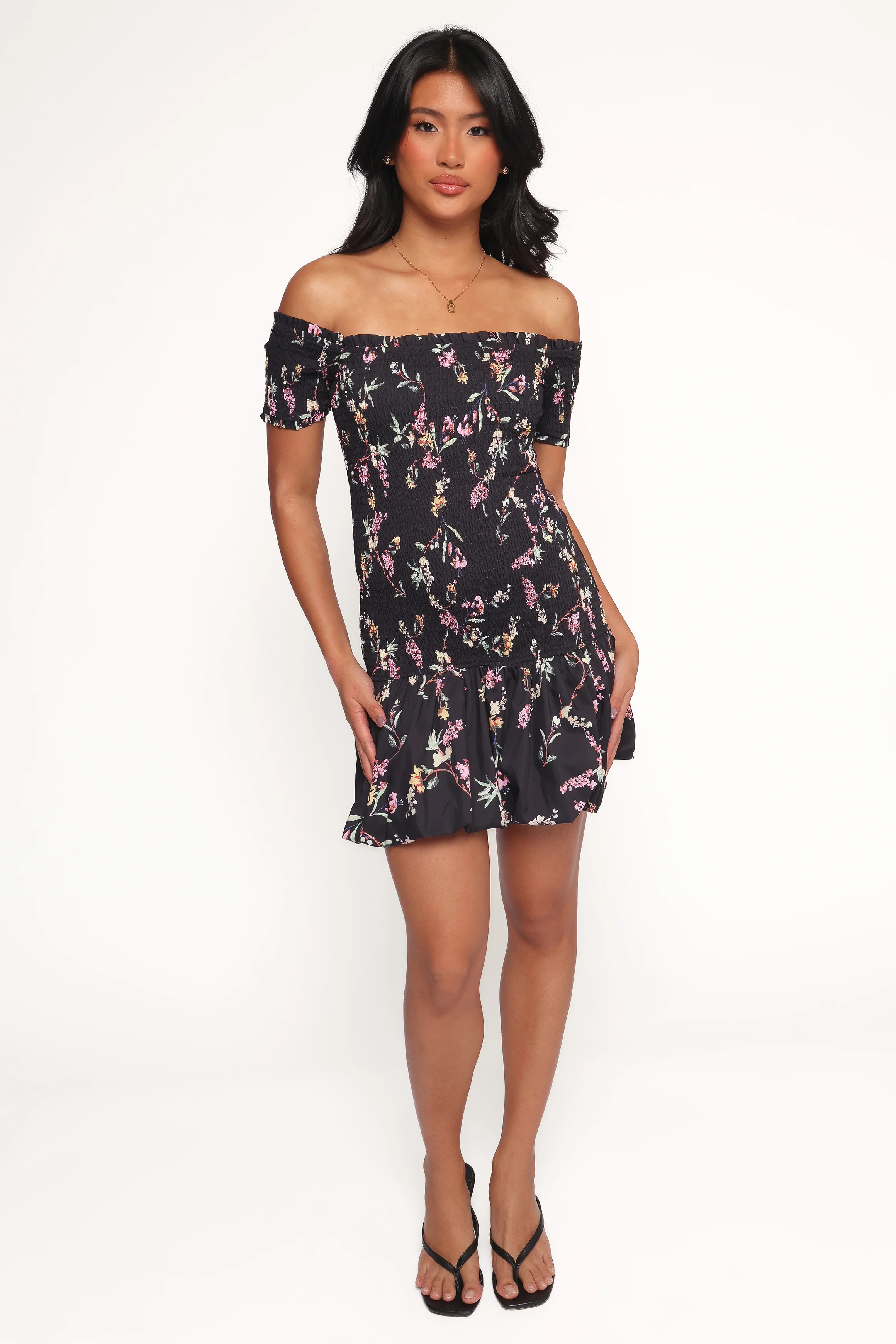 Lewis Mini Dress - Black Floral