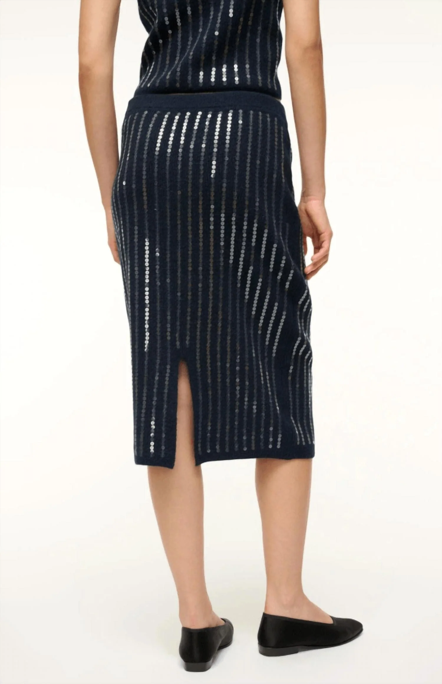 Mimi Sequin Line Skirt In Navy
