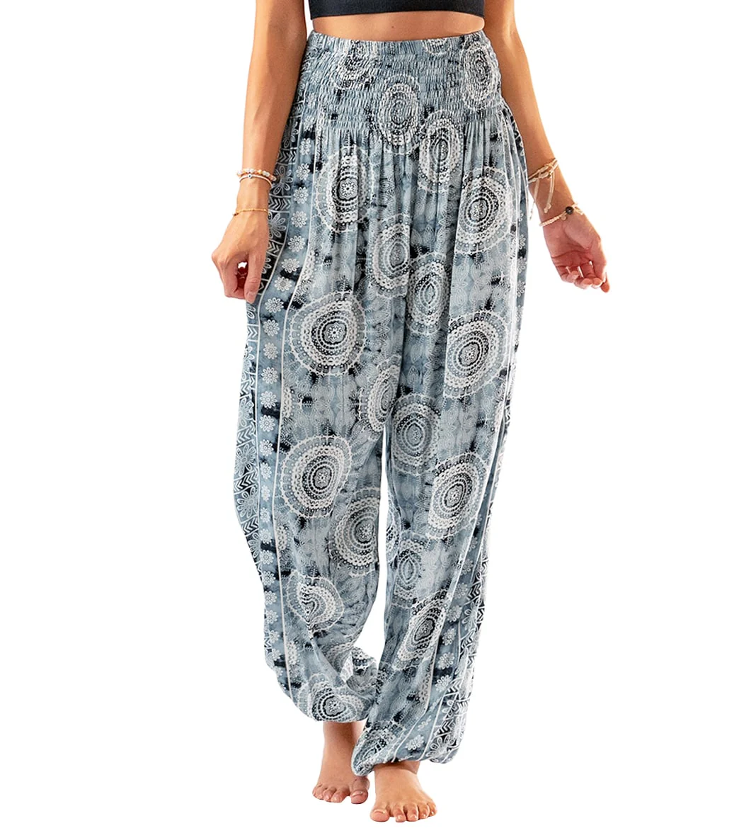 Lotus and Luna Watercolor Mandala Harem Pants