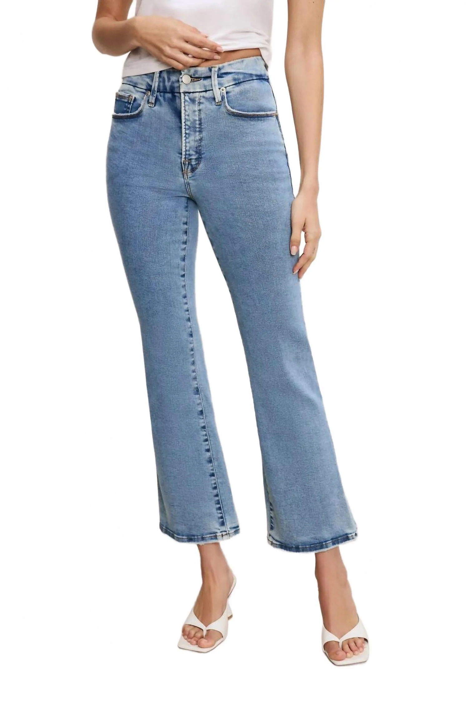 Good Legs Crop Mini Boot Jeans In Blue