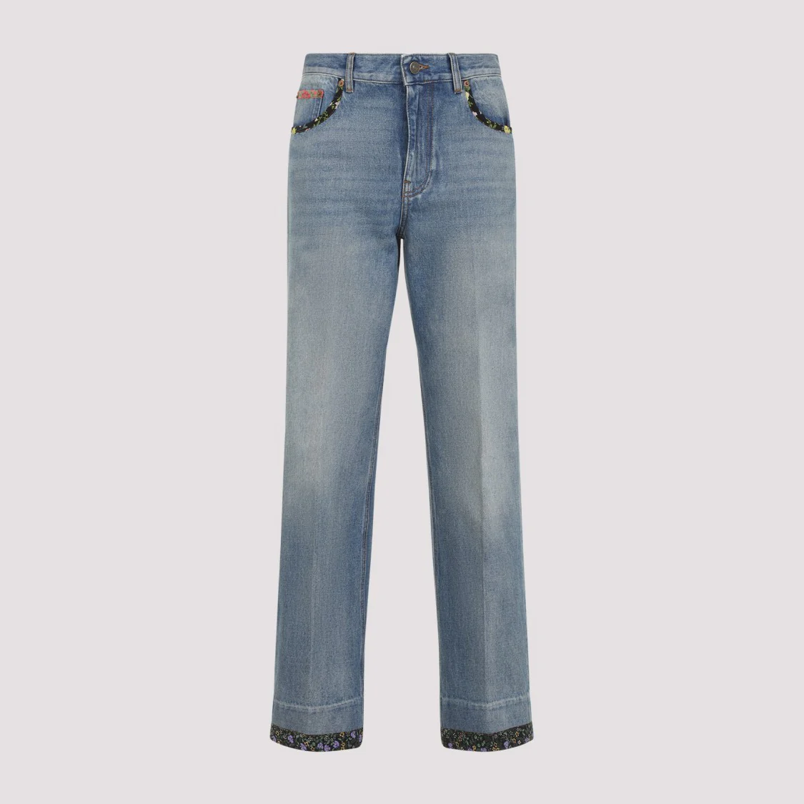 Mid Blue Cotton Jeans