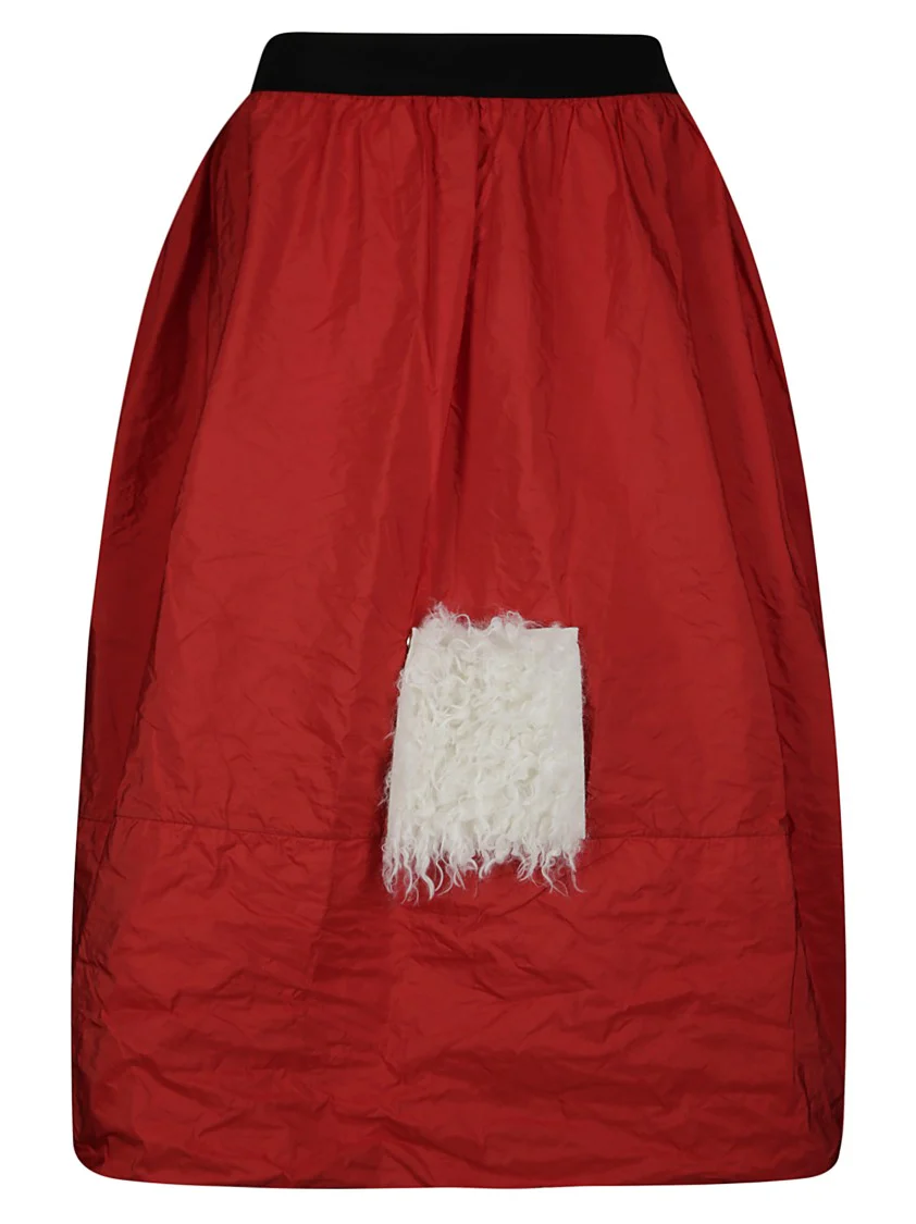 Taffeta Skirt With Contrasting Elastic Waistband