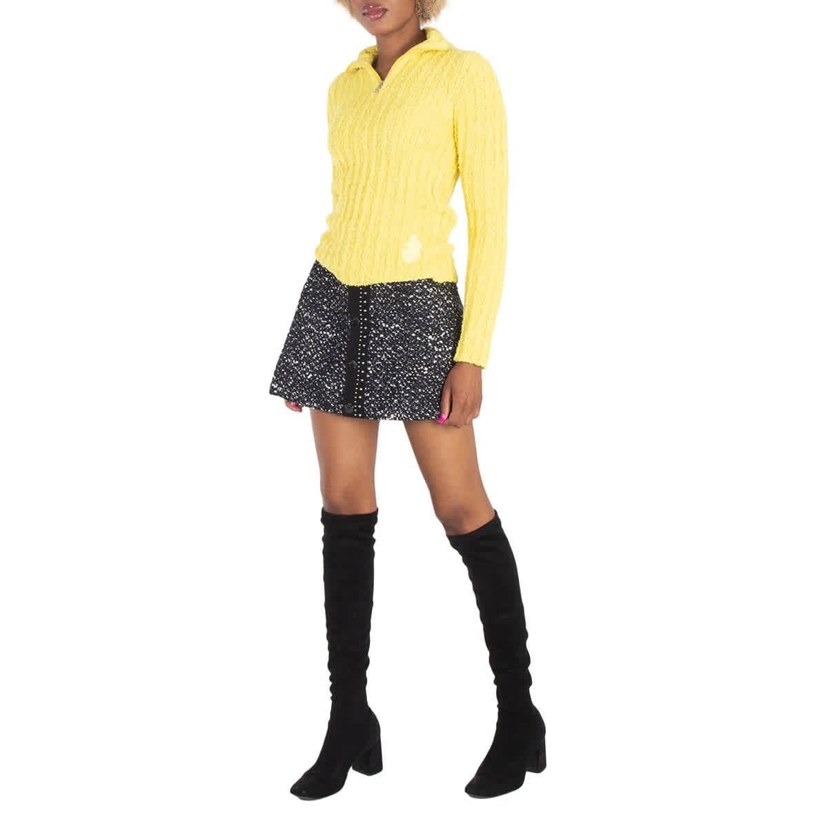 Moncler Tweed Buttoned Mini-Skirt