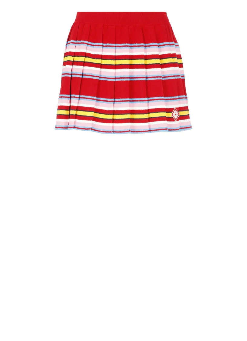 Red Pleated Skirt
