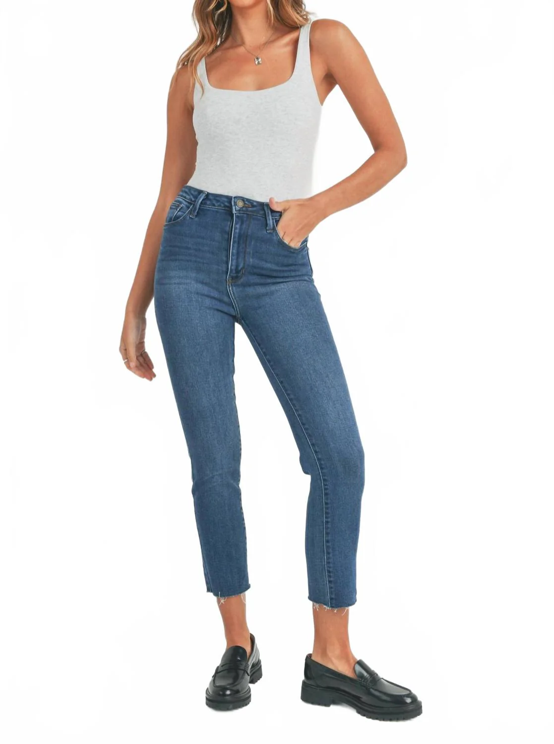 Clean Slender Straight Leg Jean In Blue