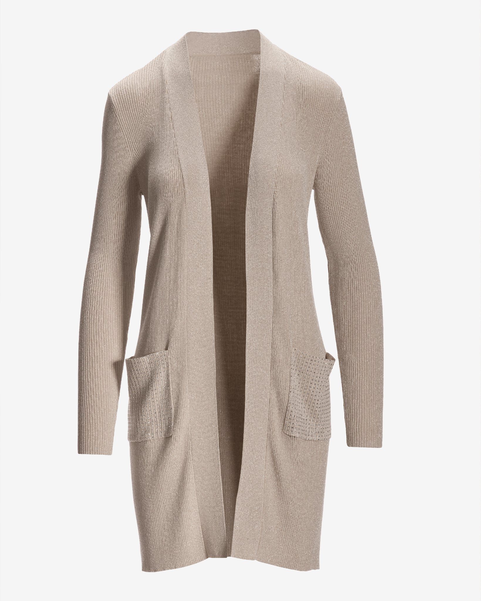 Rhinestone Pocket Lounge Cardigan Champagne