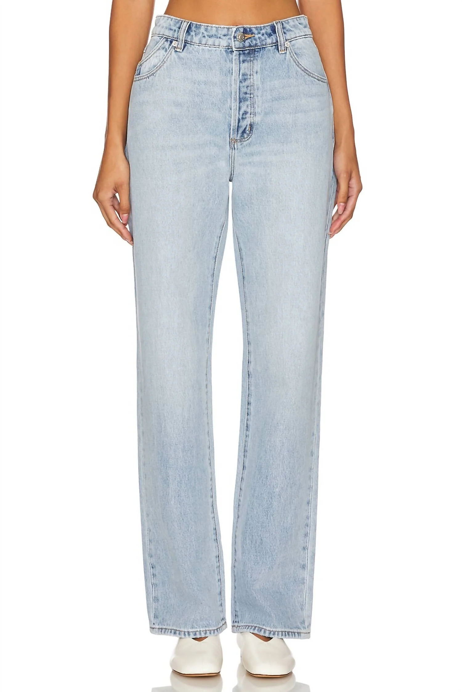 90S Relaxed Wide-Leg Pants In Light Wash
