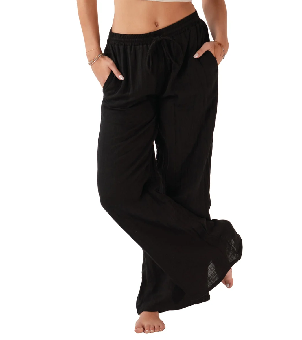 Lotus and Luna Wide Leg Cotton Pants with Pockets