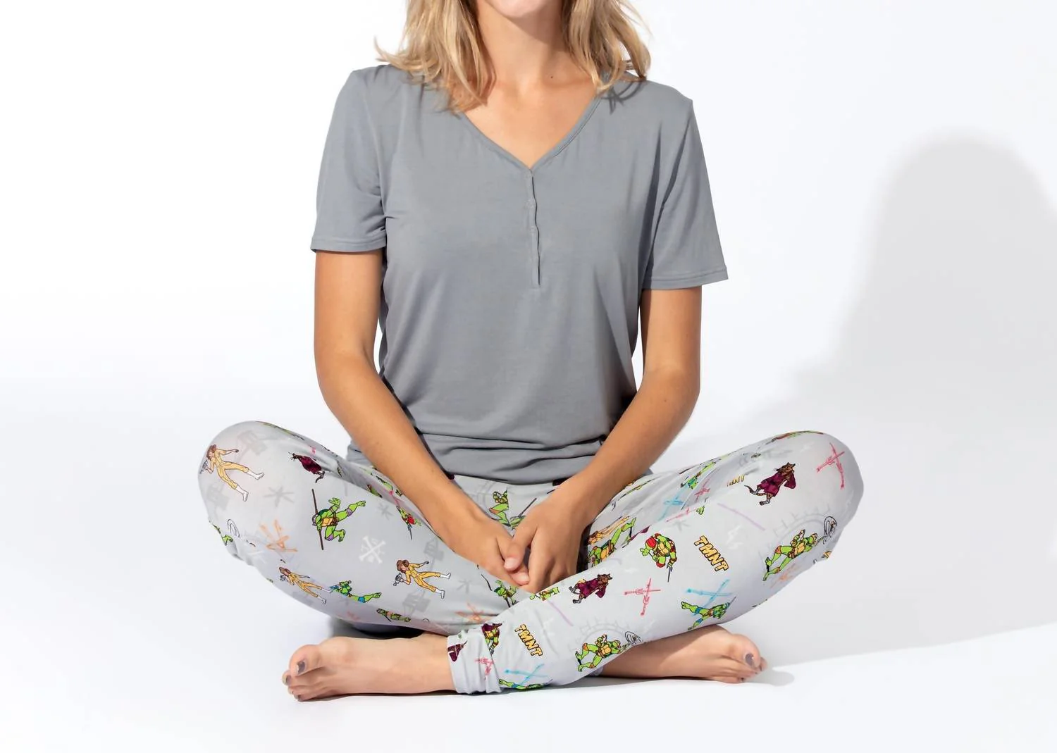 Classic Bamboo Pajama Set In Teenage Mutant Ninja Turtles Retro