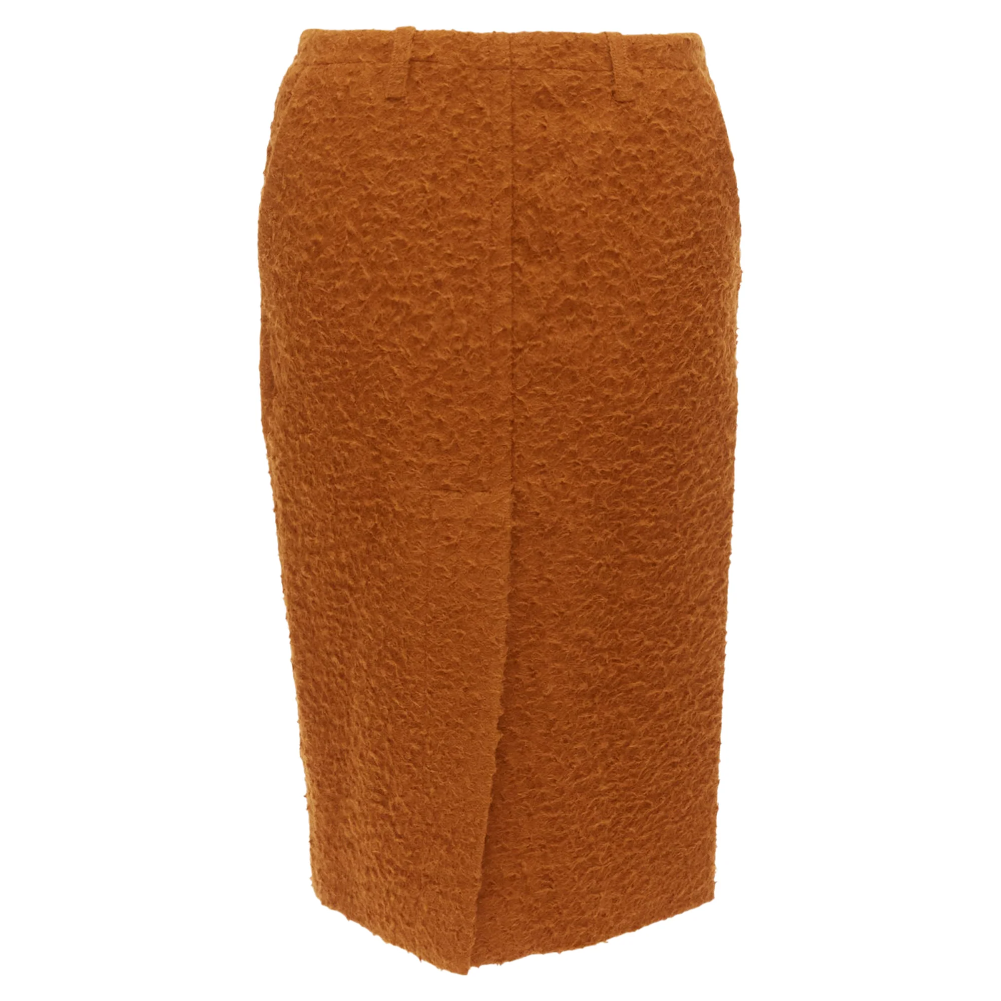 Marni Textured Alpaca Silk Pocketed Front Slit Pencil Skirt