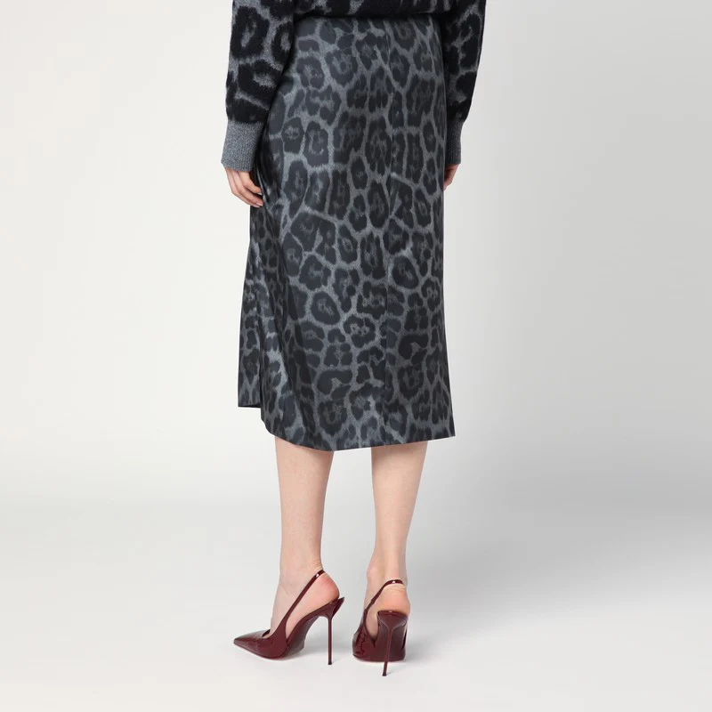 Stella Mccartney Women's Leopard Midi Skirt With Knot