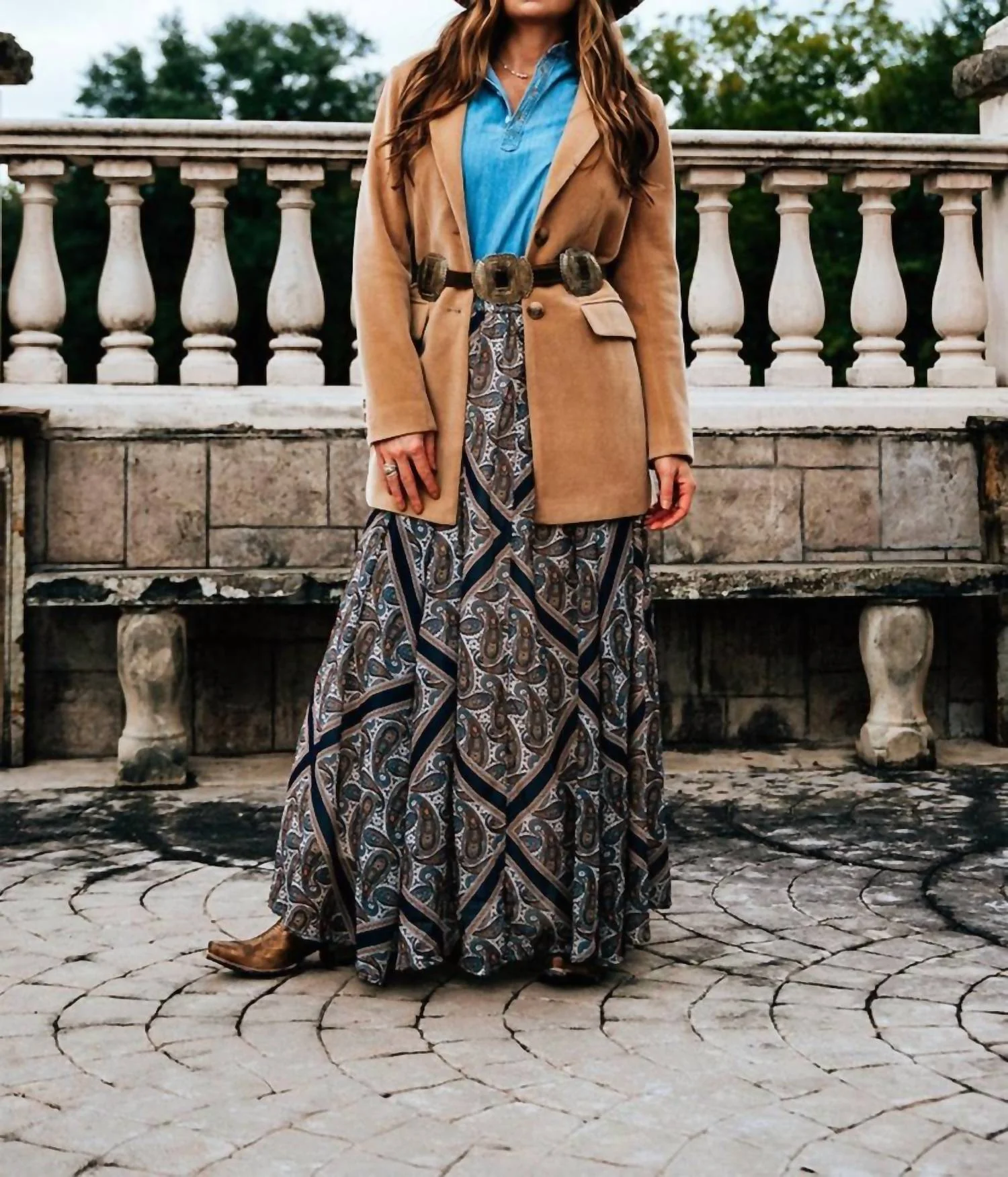 Paisley Maxi Skirt In Multicolor