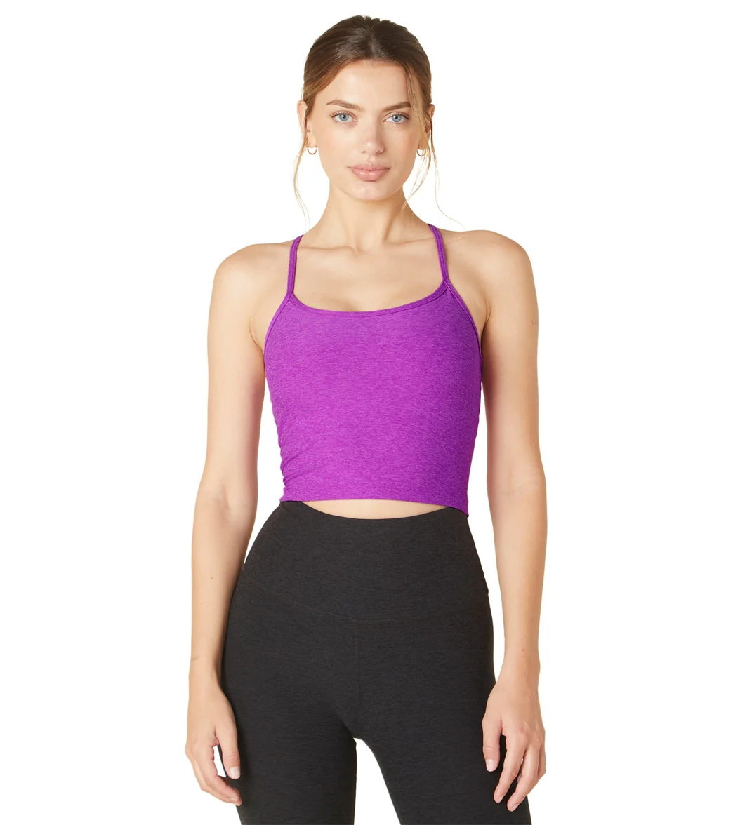 Beyond Yoga Spacedye Slim Racerback Cropped Tank Vivid Plum Heather