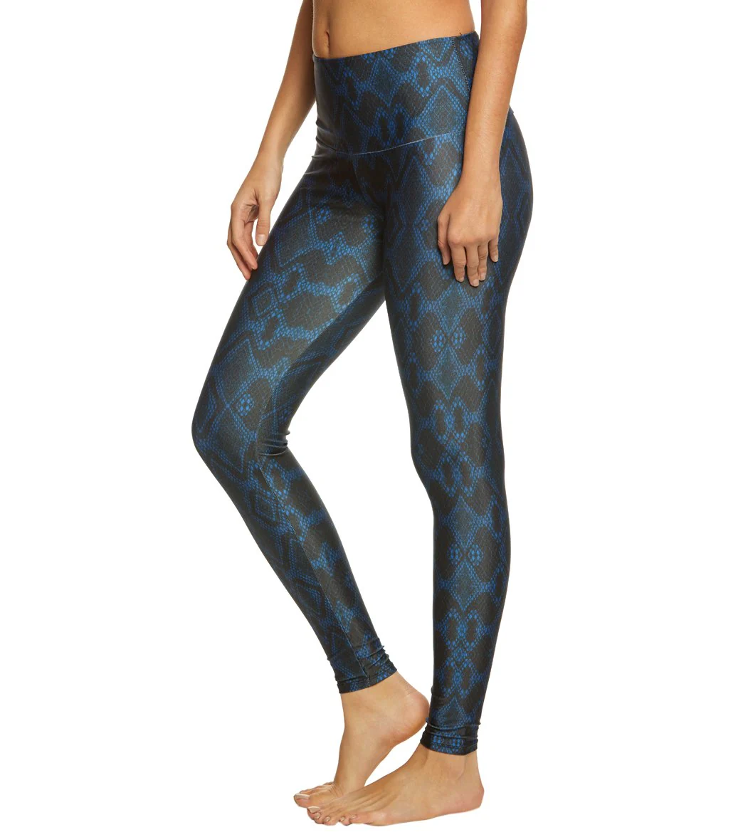 Onzie High Waisted Yoga Leggings Navy Python