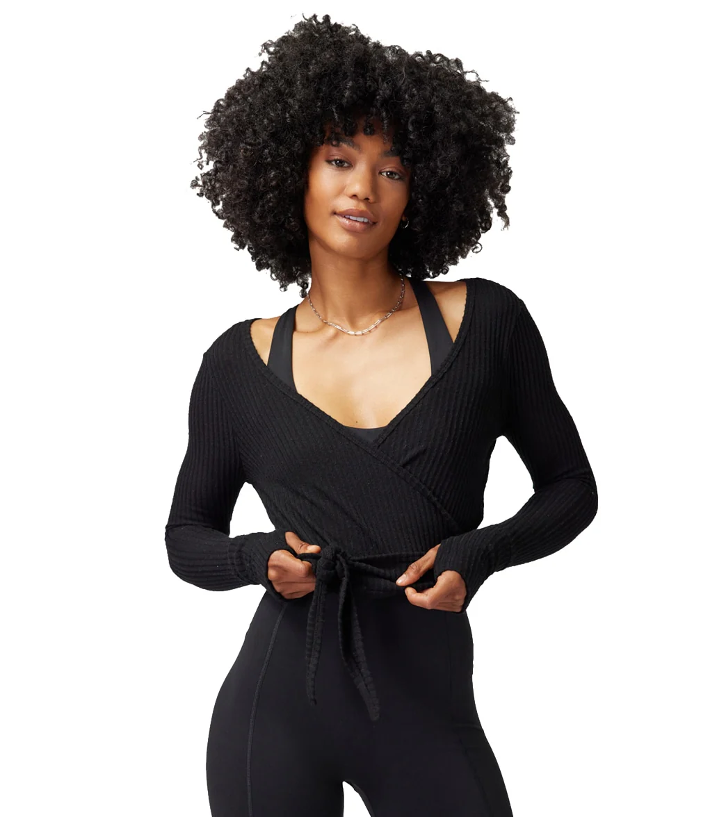 Spiritual Gangster Harmony Rib Wrap Sweater