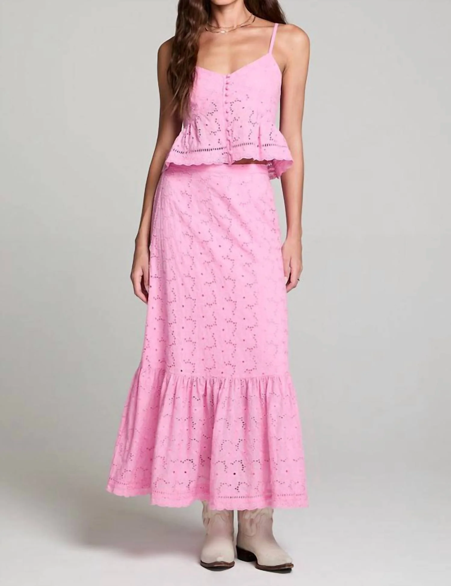Tatumn Maxi Skirt In Lace Peony