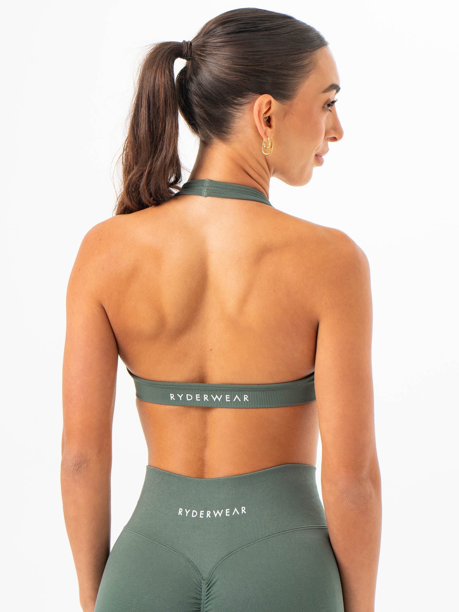 Sculpt Seamless Halter Bra - Forest