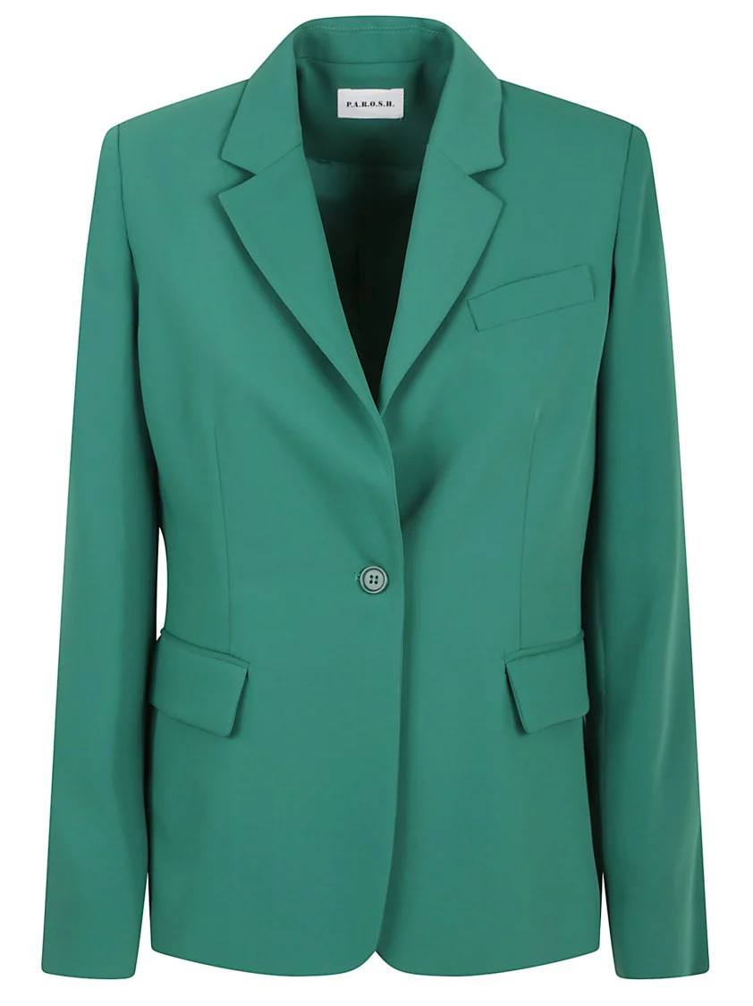 Tailored Green Jacket With Pointed Lapels