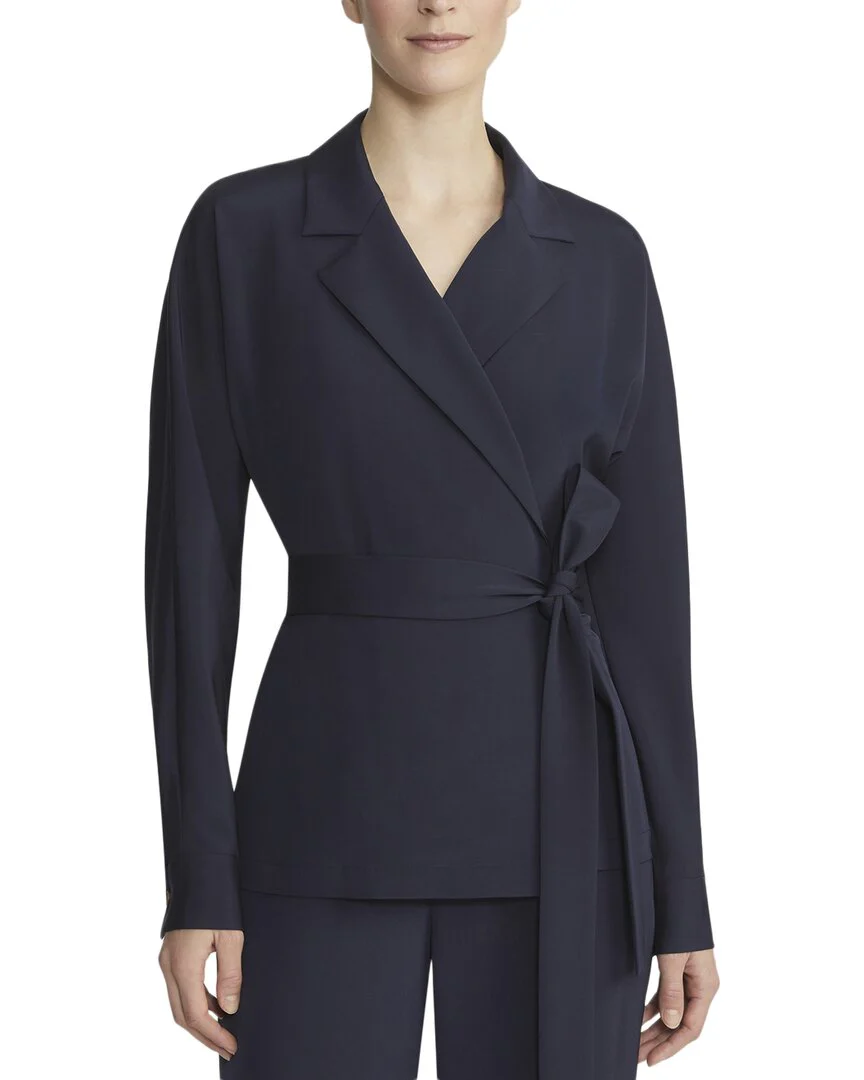 Lafayette 148 New York Dolman Wrap Silk-Blend Shirt Jacket