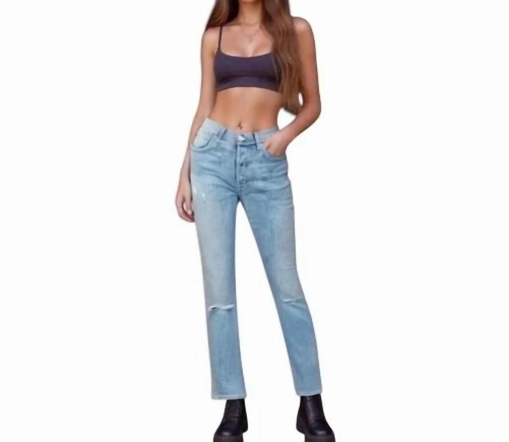 Hype Classic Cropped Jean In Dust