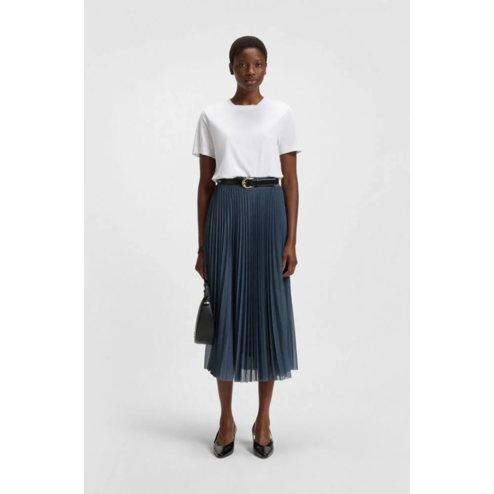 Lined tulle skirt with plissé pleats