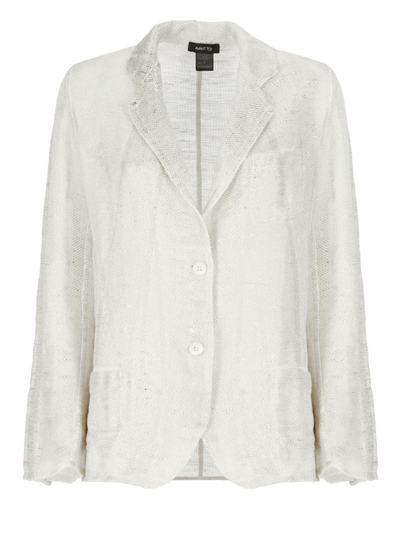 Silver Lurex Linen Blazer