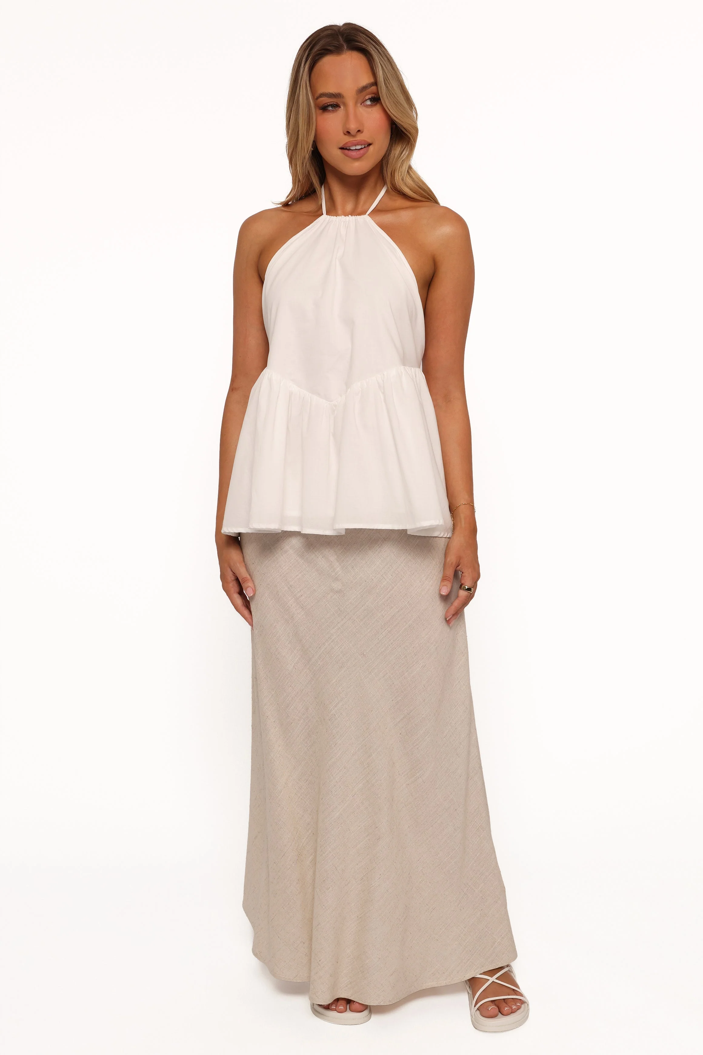 Vanessa Halterneck Top - White