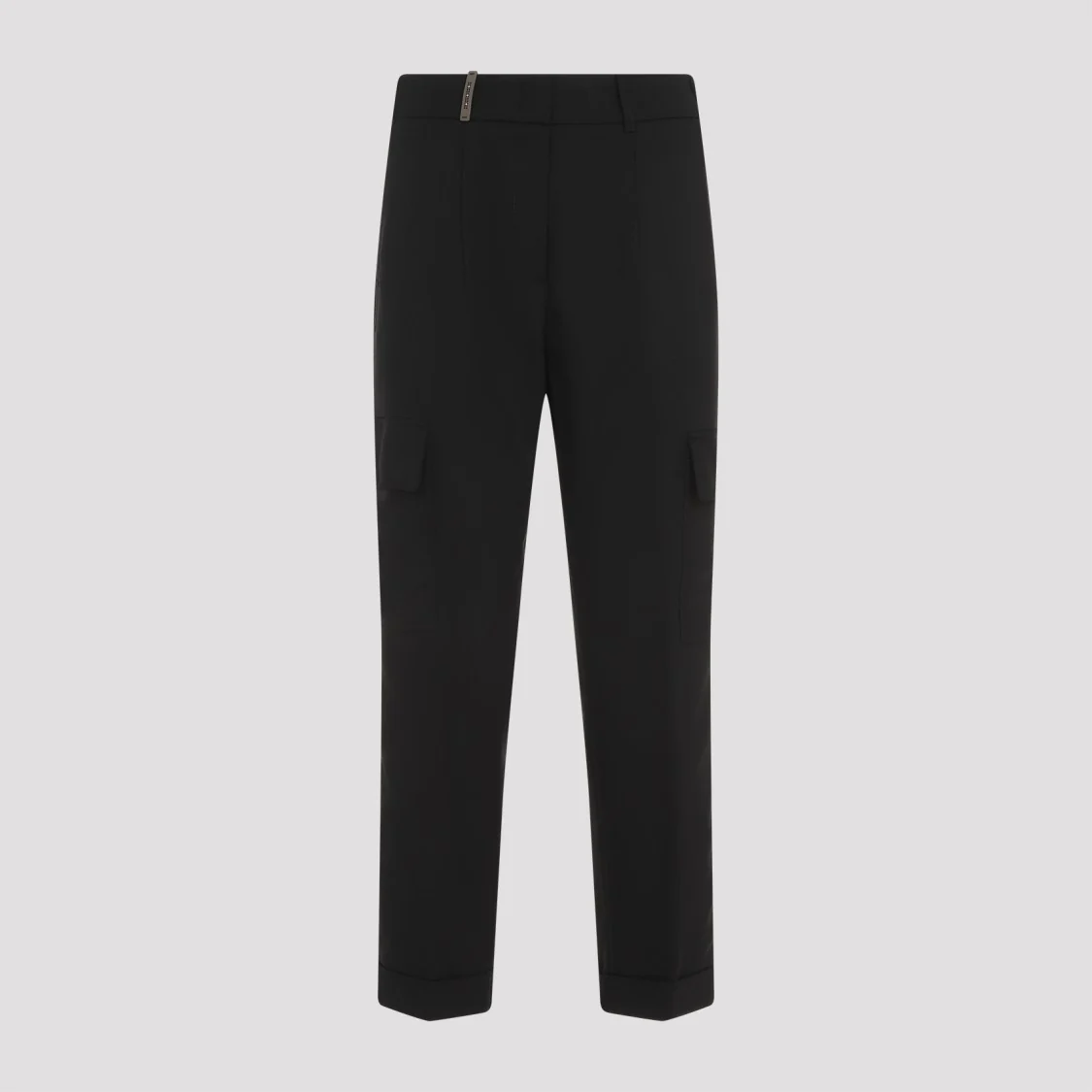 Cargo Black Wool Pants