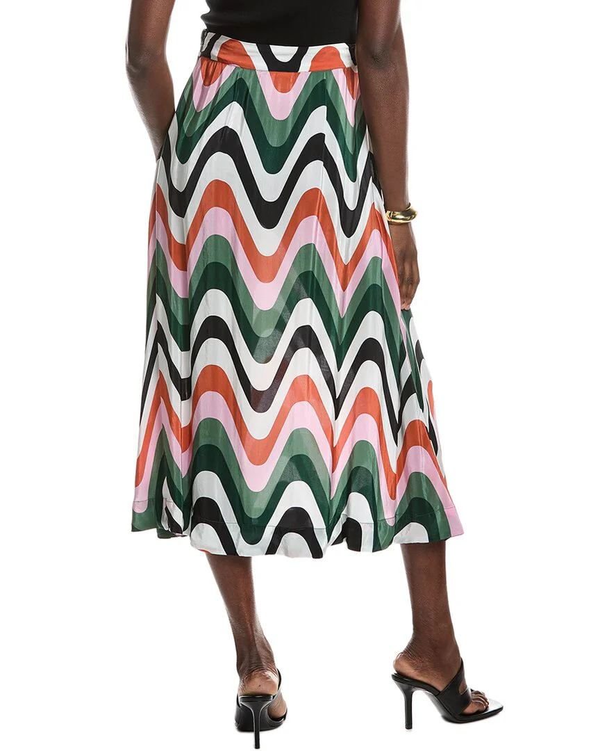 FARM Rio Wave Gradient Midi Skirt