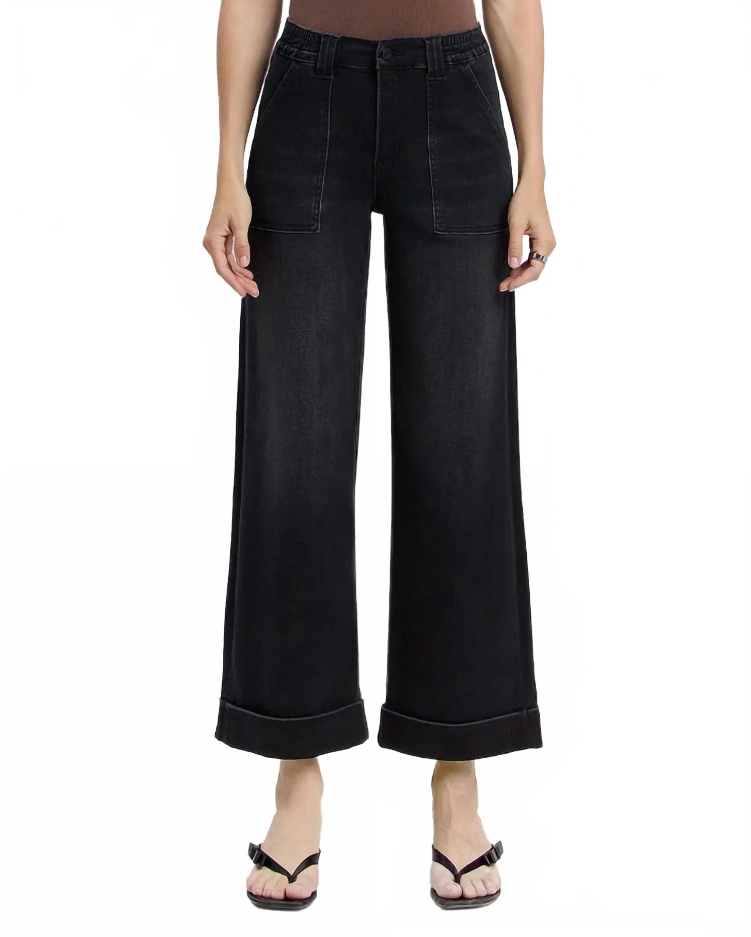 Vet Cuffed Wide Jean In Black